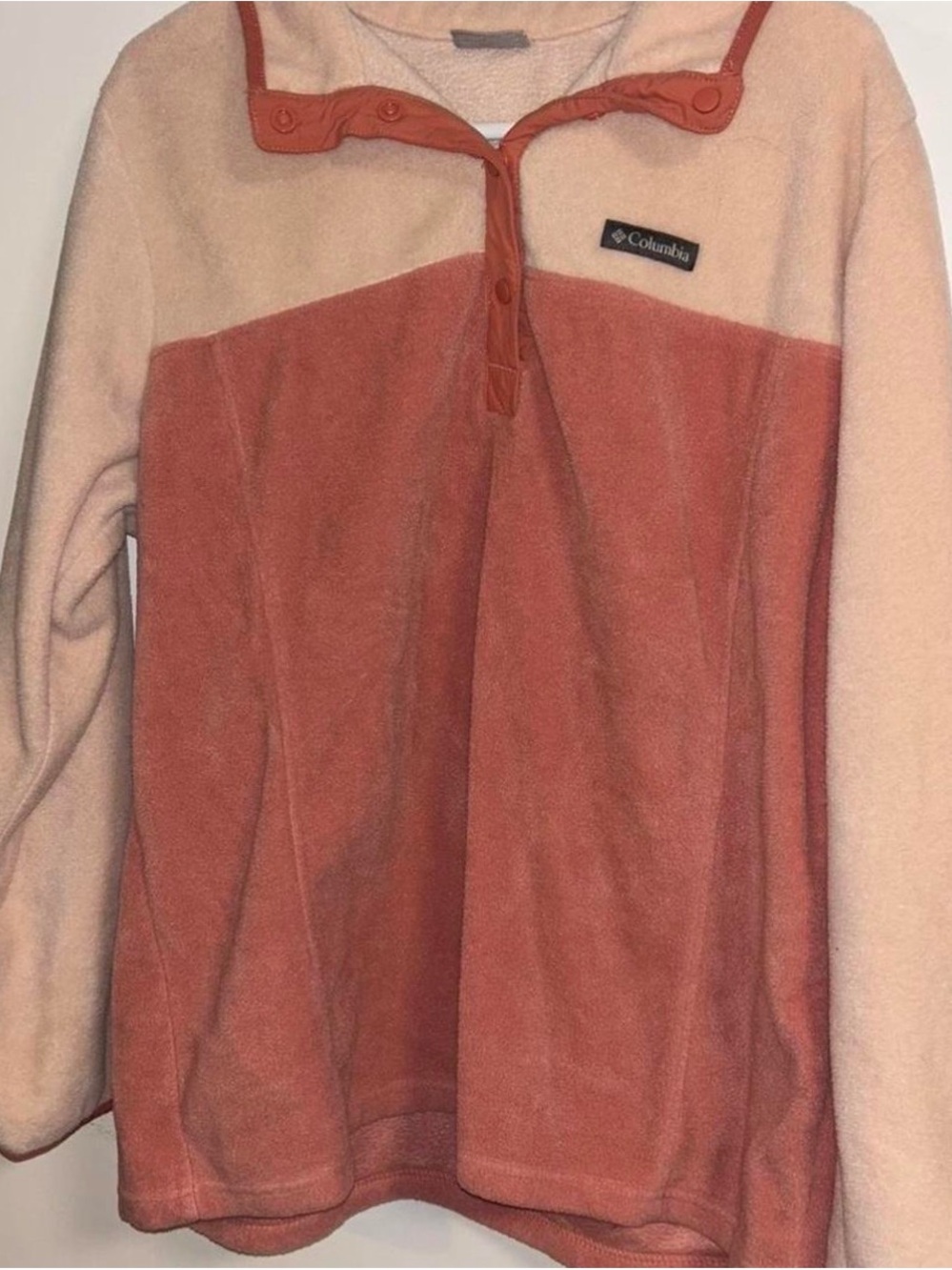 Columbia Two-Tone Pink and Dusty Rose Fleece Pullover